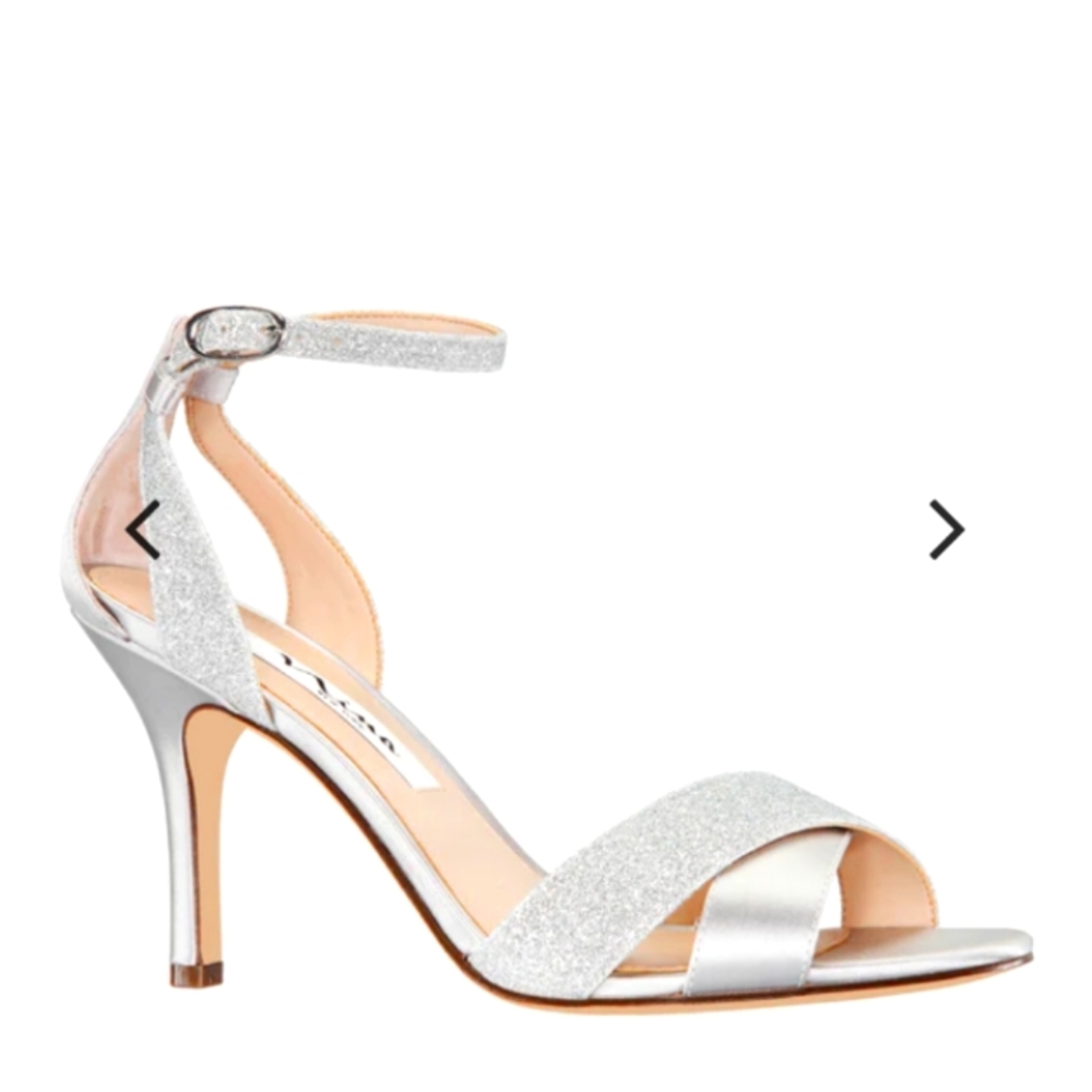 NINA Venus Silver Satin Dress Sandal